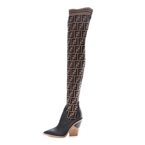 fendi combat knee boots|fendi thigh high sock boots.